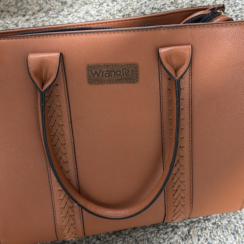 Wrangler Tan Leather Tote Bag